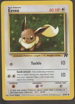 Eevee - 55/82 - Team Rocket Common Wotc Pokemon Unlimited LP - Image 1