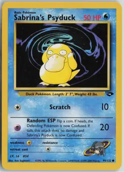 Sabrina's Psyduck 99/132 Common Gym Challenge Pokemon Unlimited Lightly Played - Image 1