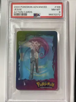2004 Pokemon Advanced Action Card Lenticular 108 Jessie PSA 8 pop 8 - Image 1