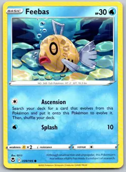 Feebas 039/195 Common Silver Tempest Pokemon Near Mint - Image 1