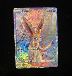Pokemon Fan Art Sylveon Holo Basic Fairy Pokemon Card - Image 1