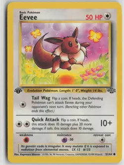 Eevee 51/64 Common Jungle Pokemon 1st Edition Near Mint - Image 1