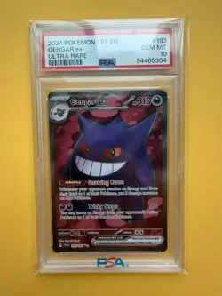 2024 POKEMON TEF EN Gengar ex ULTRA RARE Holo GEM MT PSA 10 - Image 1