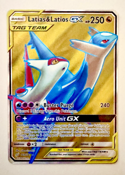 Latias & Latios GX (Full Art) S+M- TAG TEAM UP #169/181 Pokemon Holo-2019 - Image 1