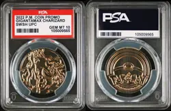 PSA 10 - 2022 Pokemon Promo Coin GIGANTAMAX CHARIZARD UPC - Image 2