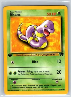 Ekans 56/82 Common Team Rocket Pokemon 1st Edition Near Mint - Image 1