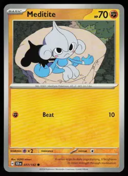 Meditite 77/142 Common Stellar Crown Pokemon Near Mint - Image 1