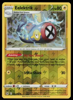 Eelektrik 060/196 Uncommon Lost Origin Pokemon Reverse Holo Lightly Played - Image 1