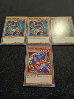 Yugioh! Dark Magician + Dark Magician Girl Common Lot (4x Cards) - Image 2