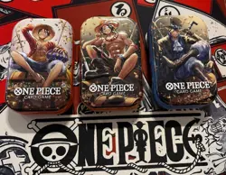 One Piece CCG Tin Set Vol 2 EMPTY TIN ONLY Set Of 3 Luffy, Ace, & Sabo - Image 1