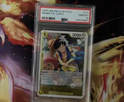 Namco 2025 One Piece CCG Royal Blood Monkey D. Luffy OP10-111 EN Foil PSA 10 - Image 1