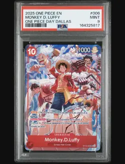 One Piece Day Dallas 2025 Monkey D. Luffy Promo Card ST10-006 English PSA 9 - Image 1