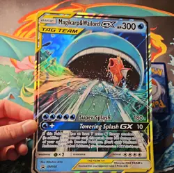 Pokemon Card Magikarp & Wailord GX SM166 TAG TEAM Sun And Moon Black Star Promo - Image 3