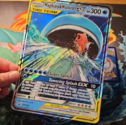 Pokemon Card Magikarp & Wailord GX SM166 TAG TEAM Sun And Moon Black Star Promo - Image 5