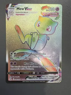 Pokemon Mew VMAX TCG Secret Card Swsh08: Fusion Strike Holo Card 268/264 - Image 1
