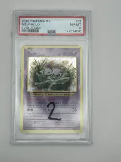 Pokemon Mew Evolutions Holo Card 53/108 PSA 8 - Image 1