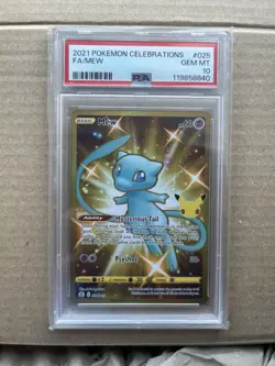 Pokemon Gold Mew TCG Celebrations Holo Card 025/025 PSA 10 Gem Mint - Image 2