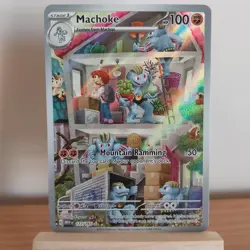 Pokemon TCG Machoke 177/165 Scarlet And Violet Mew 151 Rare Holo Foil Card #1I - Image 1