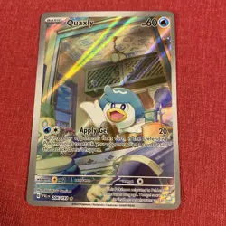 Pokemon Sv02: Paldea Evolved Quaxly 206/193 Full Art Illustration Rare Holo Card - Image 1