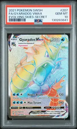 Gyarados VMAX PSA 10 English Pokemon Card 207 Evolving Skies 2021 Rainbow - Image 1