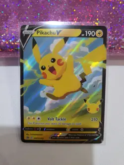 PIKACHU SWSH143 V Full Art Rare Celebrations Pokemon Promo Card Near Mint - Image 1