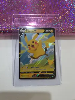 PIKACHU SWSH143 V Full Art Rare Celebrations Pokemon Promo Card Near Mint - Image 3