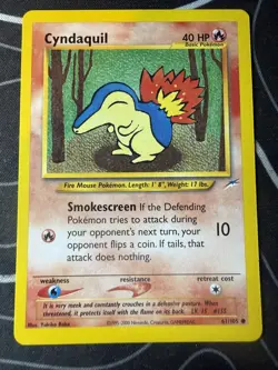 Cyndaquil # 61/105 Neo Destiny Set Pokemon Trading TCG Rares Game Cards LP - Image 1