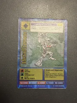 Digimon MetalEtemon Bo-27 1st Edition Holo Card Game 1999 Bandai - Image 3