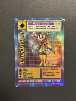 Digimon CCG Piedmon Bo-42 Holo 1st Edition Mega Card 1999 Bandai Vintage - Image 1