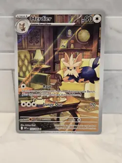 Herdier White Flare Holo Illustration Pokemon TCG Card 155/086 NM - Image 1
