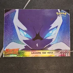 FOIL Leaving The Nest 4 Black Logo Topps The First Movie LP Pokemon Card Mewtwo - Image 1