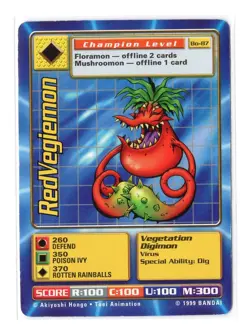 Digimon Card - 1999 (LP) RedVegiemon BO-87 - Bandai Vtg - Image 1