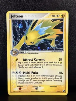 Pokemon TCG Jolteon 8/115 (2005) Unseen Forces Holo Card - Image 1