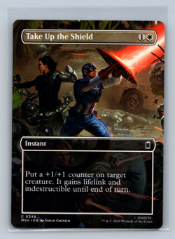 Magic The Gathering Marvel Super Heroes #348 Take Up The Shield Borderless - Image 1