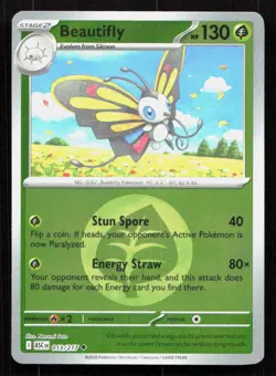 Beautifly (Energy Symbol Pattern) 013/217 Ascended Heroes REVERSE HOLO NM - Image 1