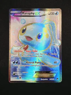Manaphy EX 116/122 XY BREAKpoint Full Art Holo Ultra Rare Pokemon 2016 NM - Image 1