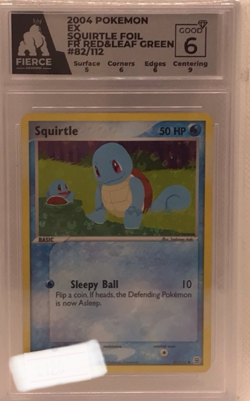 2004 Pokemon Ex Squirtle foil red&leaf green #82/112 grade 6 by Fierce Grading - Image 1