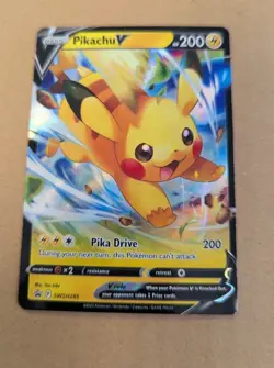 2023 POKEMON PIKACHU V SWORD & SHIELD SET BLACK STAR PROMO HOLO USED CARD - Image 1