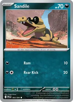 Sandile 064/094 ME02: Phantasmal Flames Pokemon TCG - Image 1
