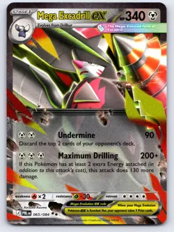 Mega Excadrill ex 065/084 Double Rare Pitch Black Pokemon Holo Near Mint - Image 1