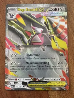 Pokemon TCG Mega Excadrill ex 065/084 Me05: Pitch Black Holo Double Rare NM - Image 1