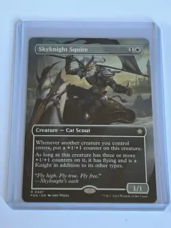 Skyknight Squire 301 MTG Foundations 2024 Mint - 9.0 + Borderless Rare - Image 1
