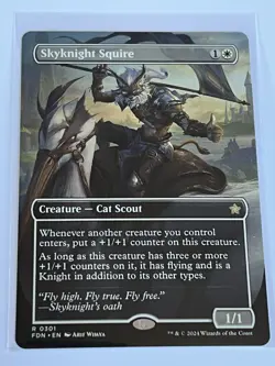 Skyknight Squire 301 MTG Foundations 2024 Mint - 9.0 + Borderless Rare - Image 2