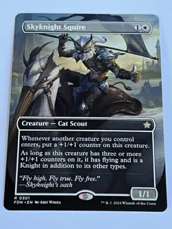 Skyknight Squire 301 MTG Foundations 2024 Mint - 9.0 + Borderless Rare - Image 4