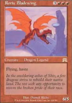 Heavy Play, English MTG Regular Rorix Bladewing Onslaught Magic the Gathering - Image 1