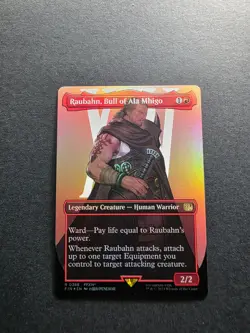 MTG: RAUBAHN, BULL OF ALA MHIGO - Borderless NM #0388 Foil - Image 1