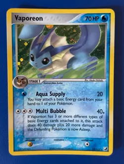 Pokemon TCG Vaporeon 19/115 Unseen Forces Holo Rare Stage 1 70 HP English - Image 1