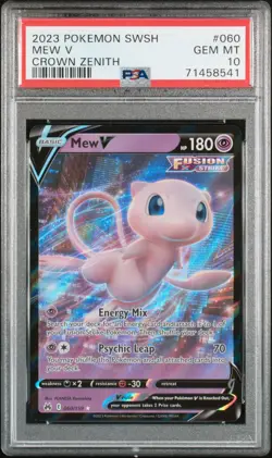 Mew V 060/159 Sword Shield Crown Zenith Pokemon PSA 10 - Image 1