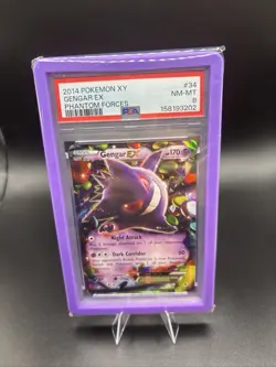 2014 Pokemon XY Gengar EX Phantom Forces #34/119 PSA 8 - Image 1