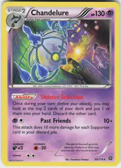 Chandelure 50/114 Holo Rare Steam Siege Pokemon Holo LP - Image 2